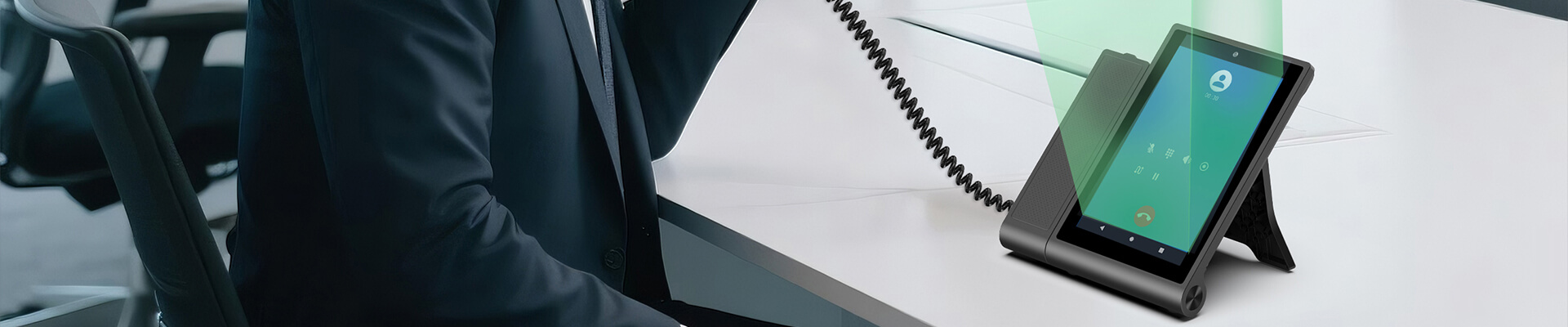 Professional smart communication terminal device on desk