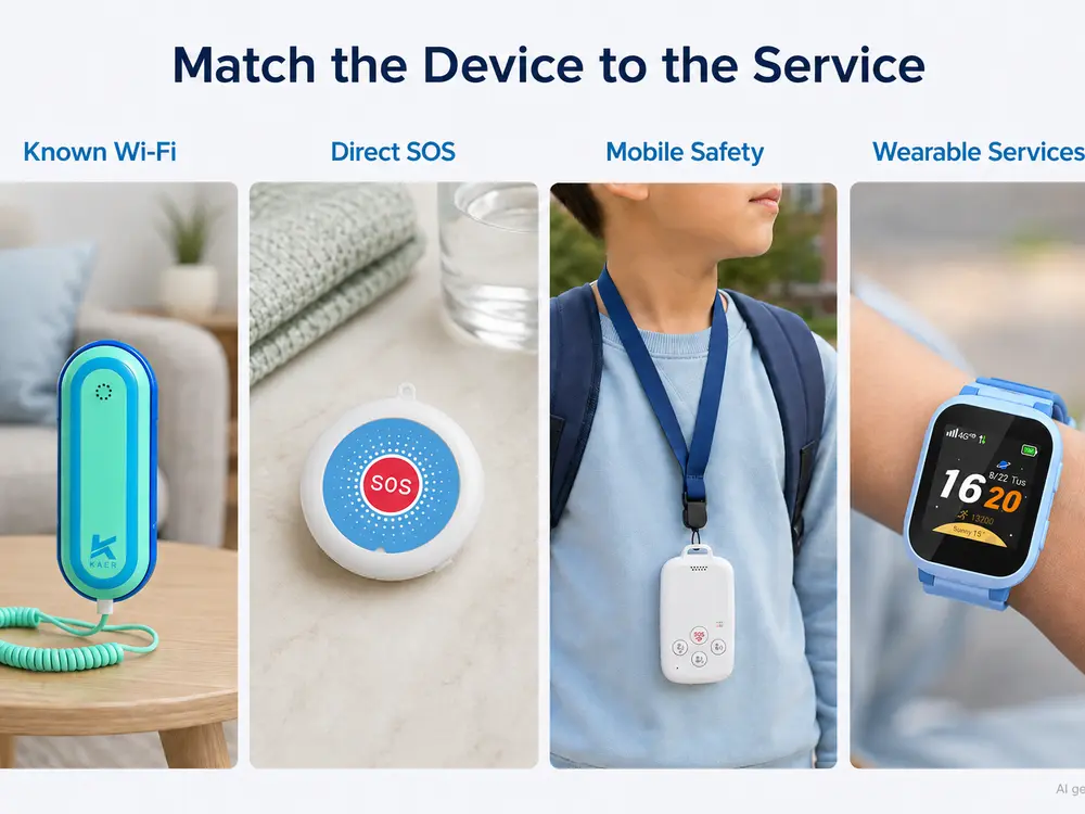 Wi-Fi SIP phone, SOS safety tracker, 4G tracker phone and smartwatch for different kids communication services.webp
