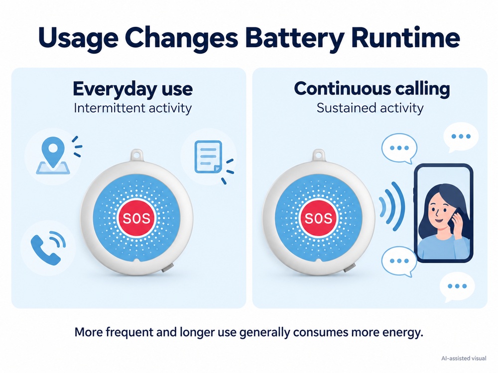 Intermittent everyday use and continuous voice calling showing different power demands on a 4G GPS tracker.jpg