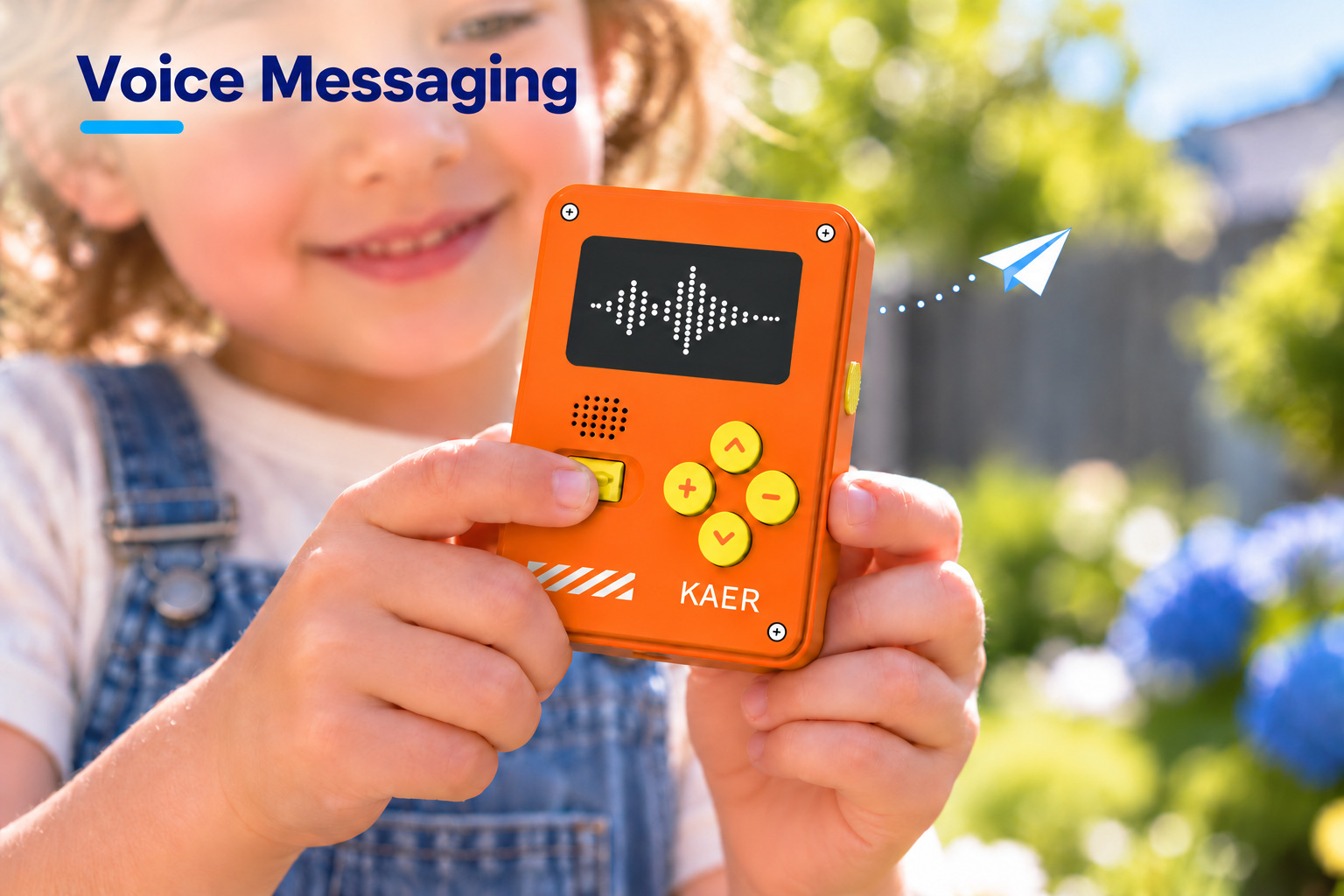 Child-recording-a-voice-message-on-the-KAER-KXS18