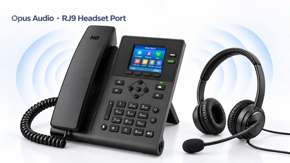 KAER KS31 HD voice SIP phone with wired RJ9 headset