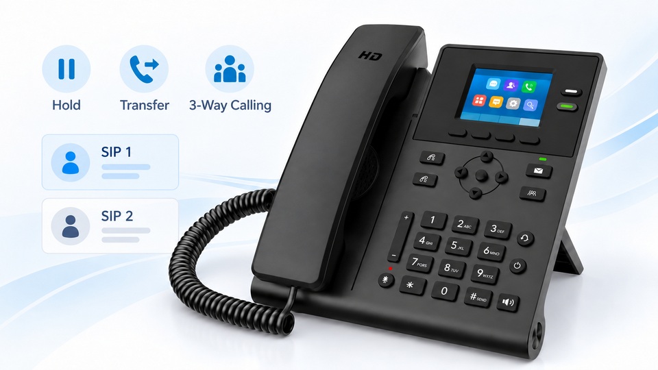 KAER KS31 SIP phone with two SIP accounts and business call controls