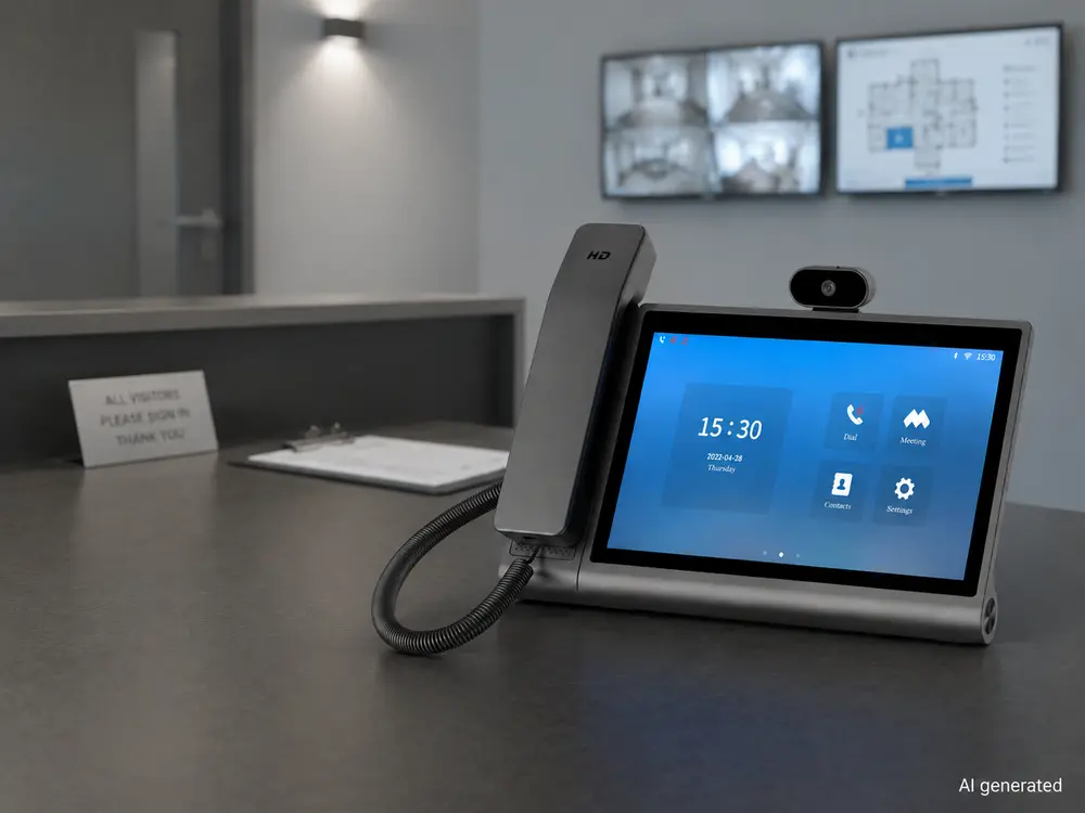 HA05 Android desk phone for security desks, property reception areas and small control rooms.webp