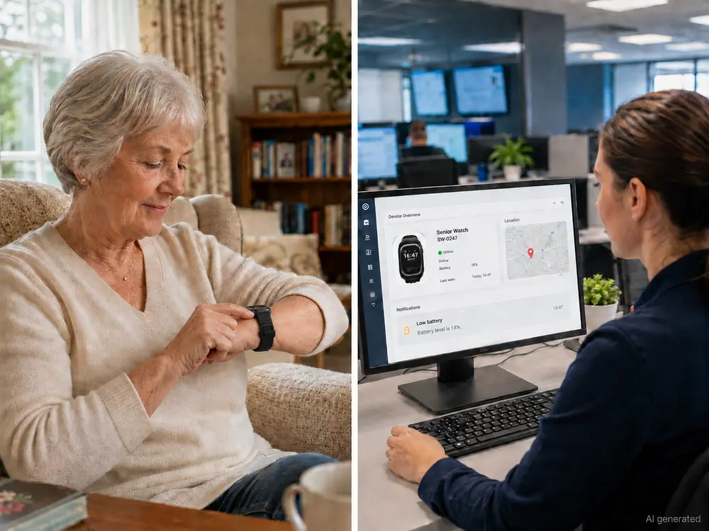 4G senior smart watch connected to a remote device management platform.webp