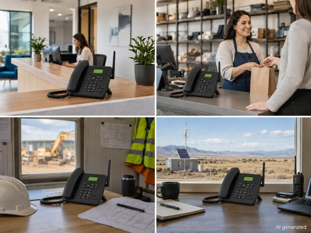 cellular desk phone use cases for offices retail stores construction sites and remote locations.webp