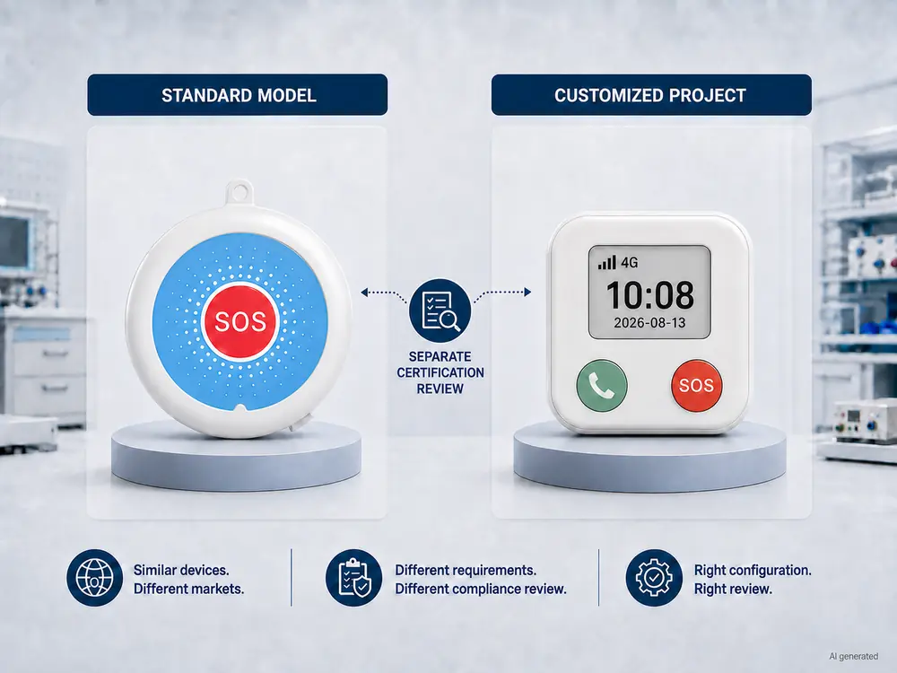 Standard and customized 4G communication devices requiring separate certification reviews for different markets and configurations.webp