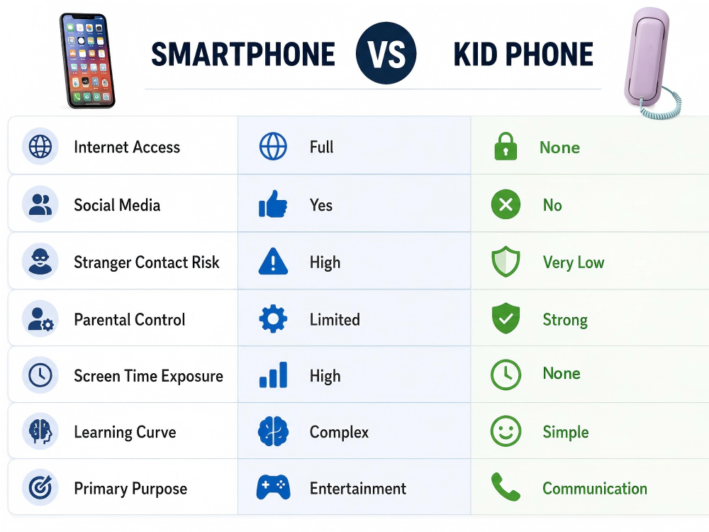 Smartphone vs Kid Phone