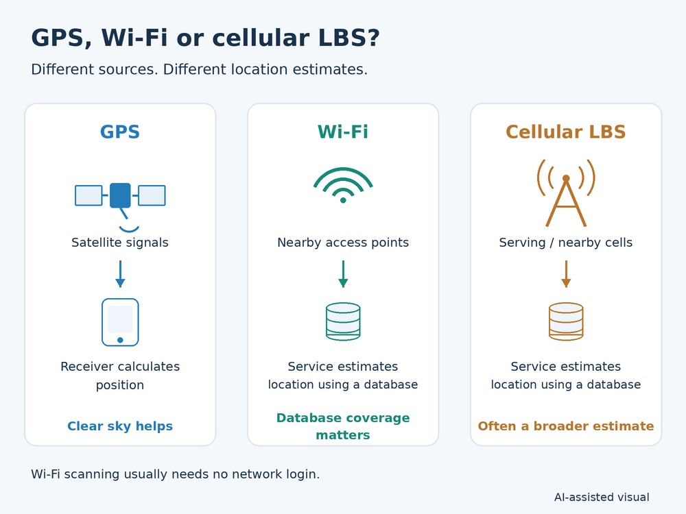 Diagram comparing GPS satellite positioning with Wi-Fi and cellular LBS location estimates.jpg